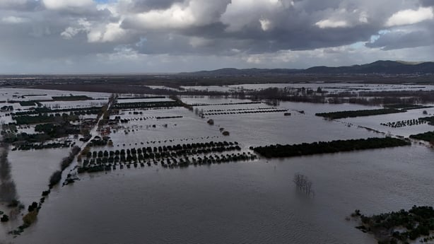 Flooded land in southern Albania