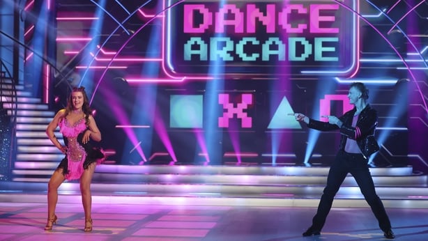 Rose of Tralee Katelyn Cummins with Pro Dancer Leonardo Liniduring the live show of RTE's Dancing With The Stars.Pic:Kyran O'Brien /kobpixNO FEE FOR REPRO During show run++++++FEE applies to Photographs used after Show run finishes.++++++++++