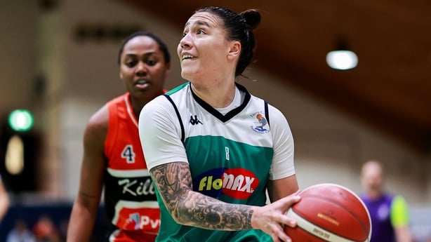Destinee Busch of FloMAX Liffey Celtics during the Domino's WSL National Cup final match between Killester and FloMAX Liffey Celtics at the National Basketball Arena in Tallaght, Dublin.