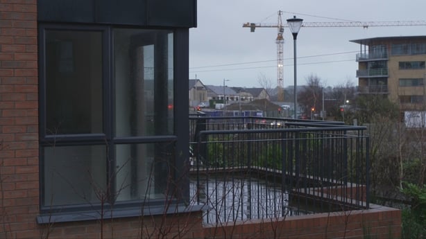 Picture of a balcony of an empty social housing unit in Dublin