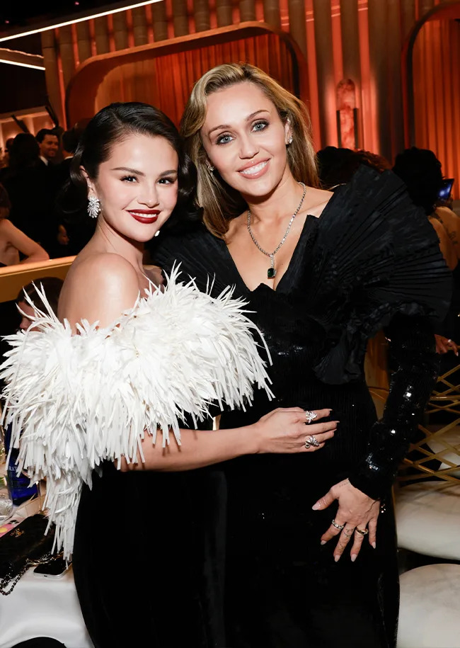 Selena Gomez and Miley Cyrus Golden Globes 2026