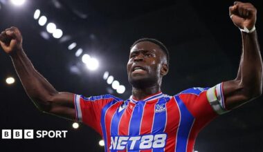 Marc Guehi celebrates