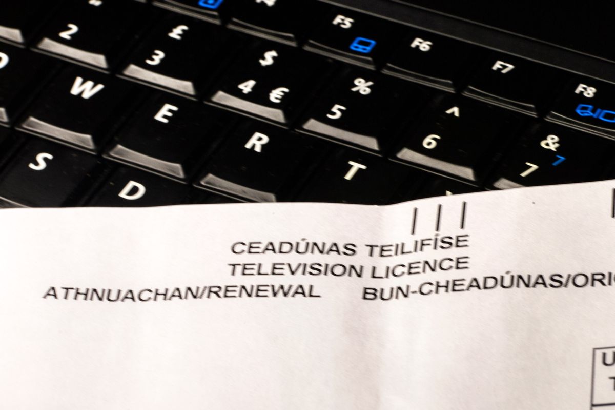 A TV Licence on a computer keyboard (stock)