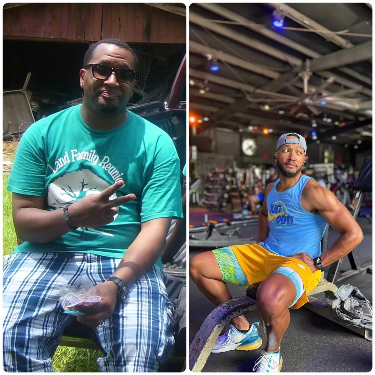 Brian before and after using the Simple app.