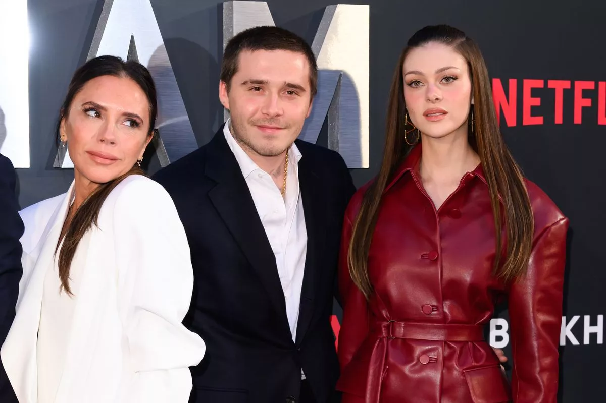 Victoria Beckham, Brooklyn Beckham and Nicola Peltz attend the Netflix 'Beckham' UK Premiere