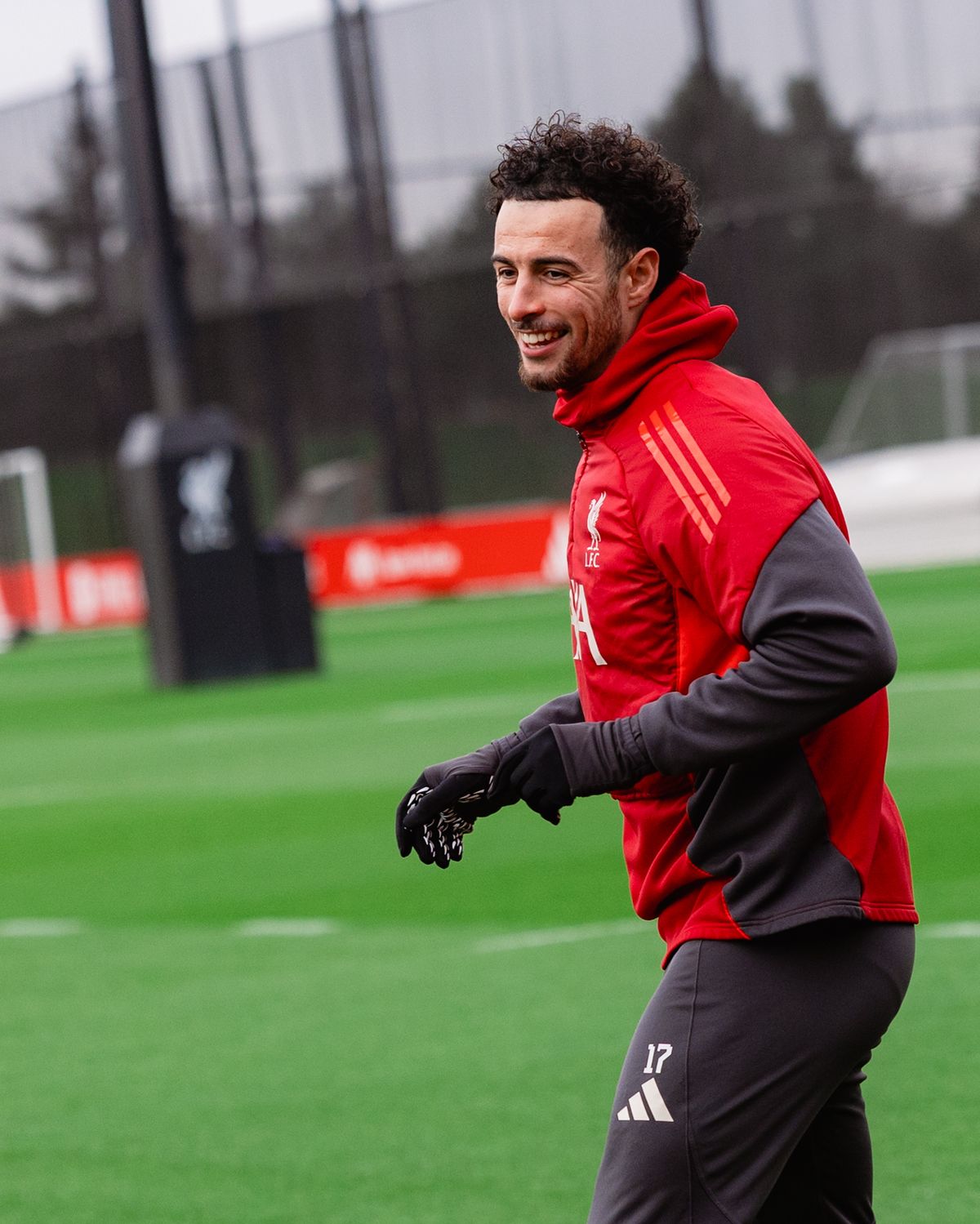 Curtis Jones during a training Liverpool session.