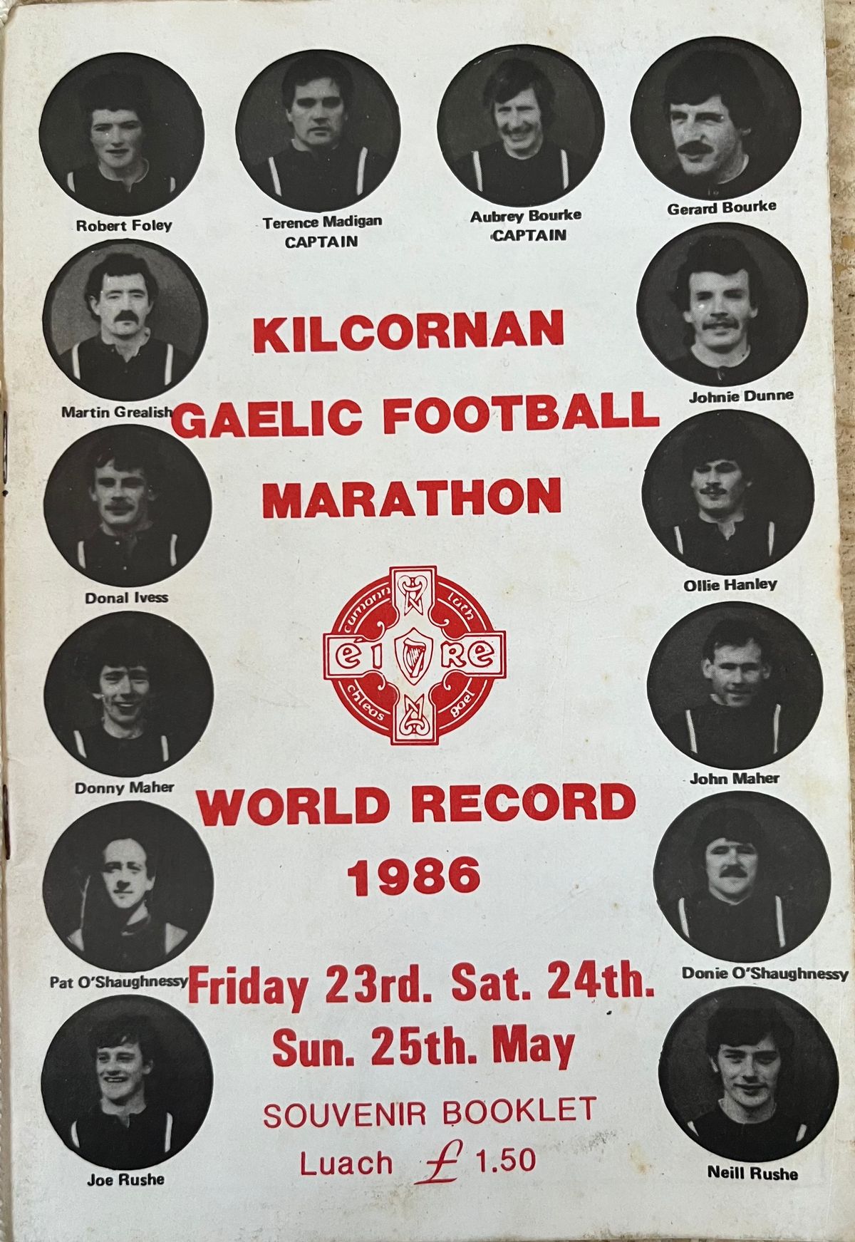 Souvenir programme for Kilcornan world record attempt