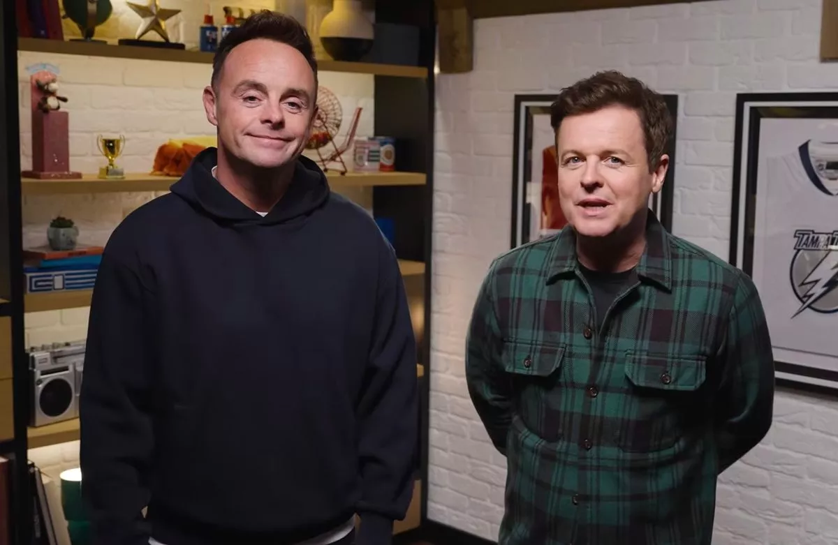 Ant and Dec standing together presenting