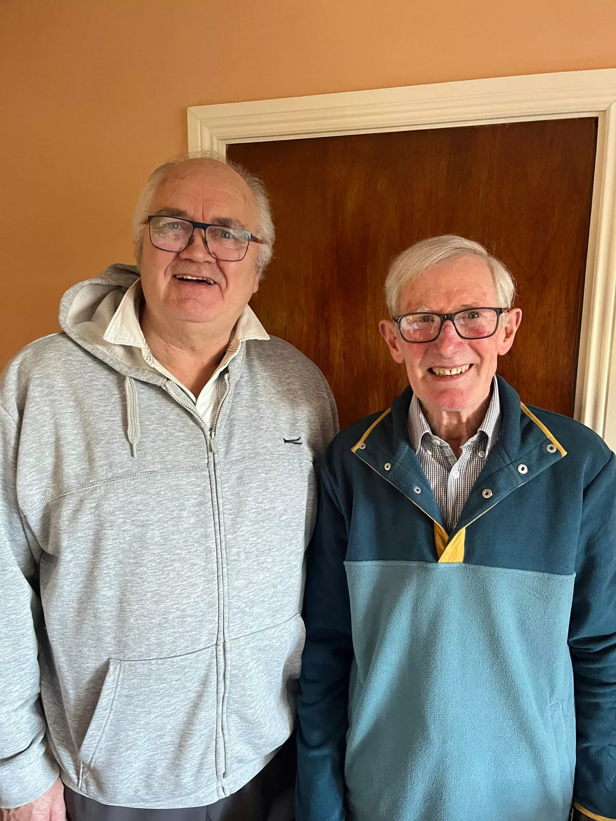 Terry Madigan and Aubrey Burke, team captains for the Kilcornan GAA marathon