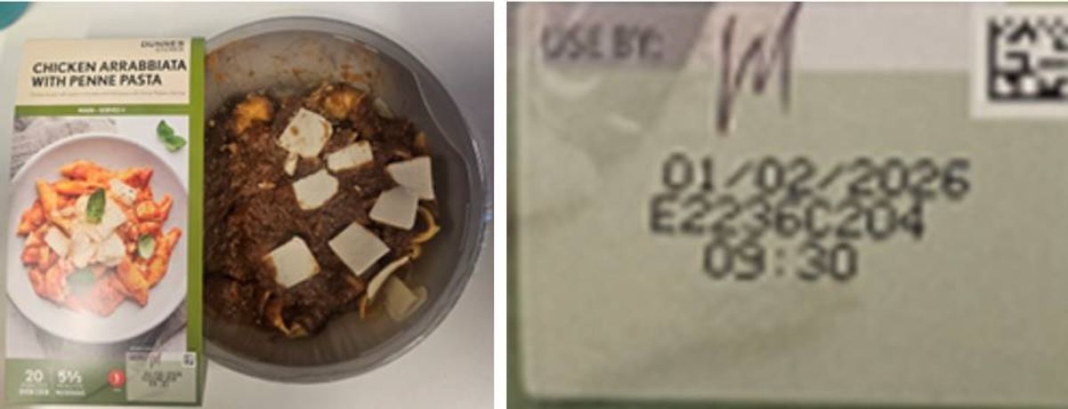 Undeclared fish and barley in a batch of mispacked Dunnes Stores Chicken Arrabbiata with Penne Pasta