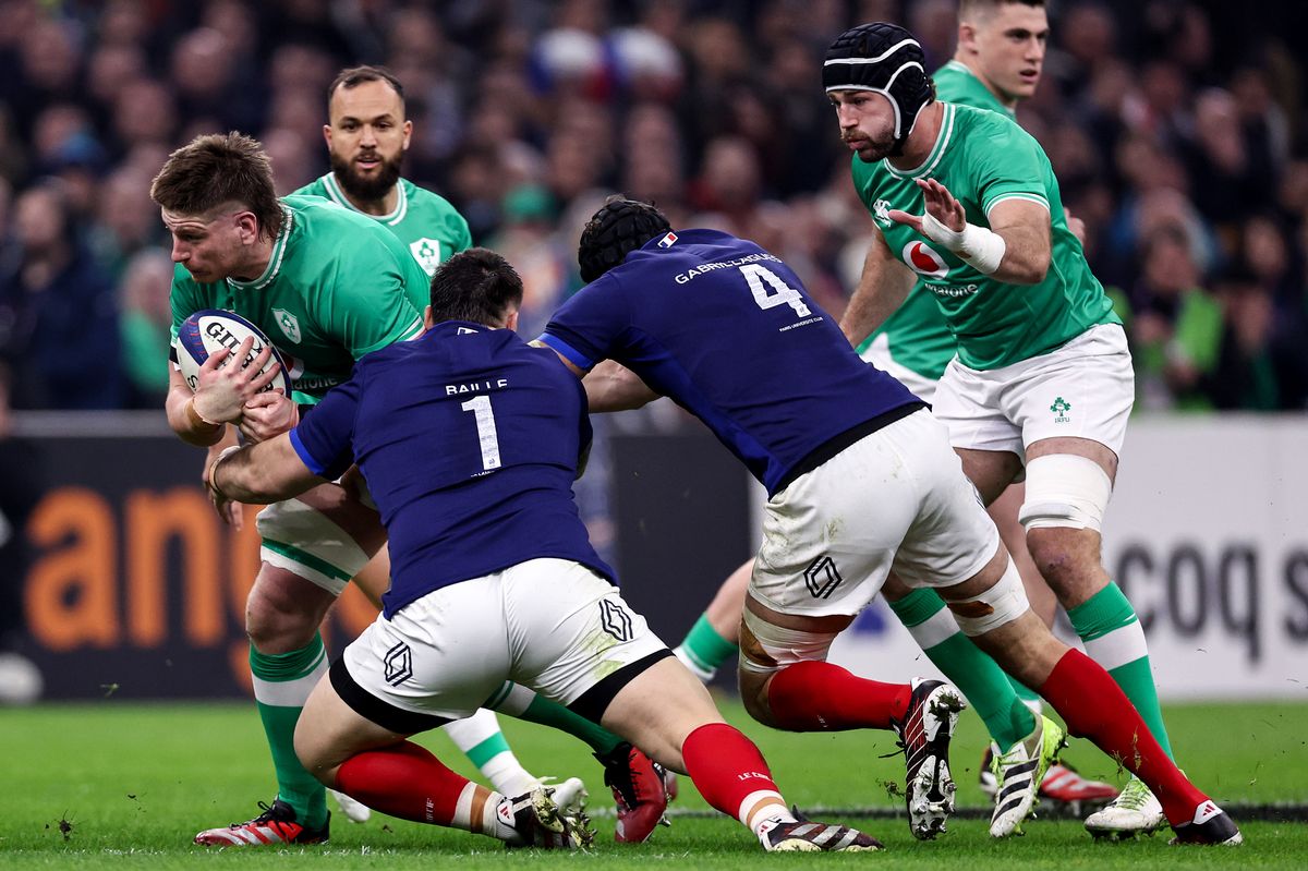 2024 Guinness Six Nations Championship Round 1, Orange Velodrome, Marseille, France 2/2/2024
France vs Ireland -  Joe McCarthy in action