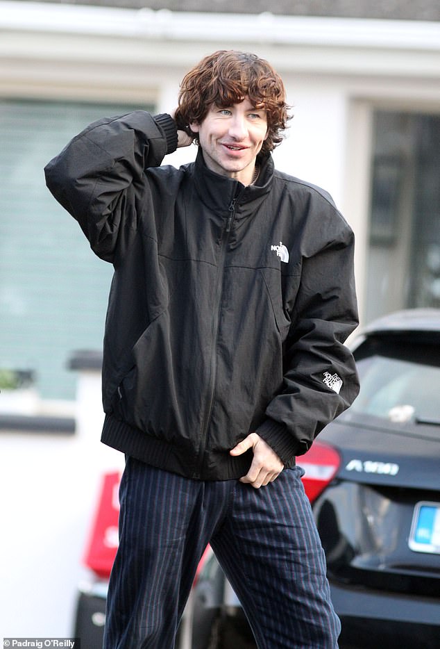 Barry Keoghan, 33, was unrecognisable on set for his new movie in Dublin on Saturday as his shaven raven locks were replaced with long ginger curls