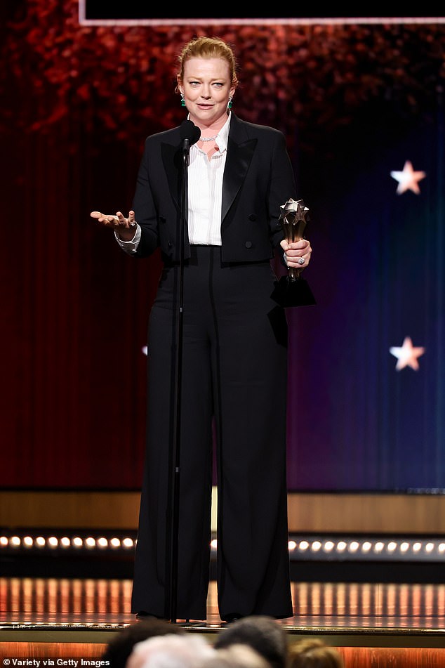 Snook hilariously revealed that she did not prepare a speech leading up to the event as she said: 'My husband was like, you seem a bit distant in the car on the way here. 'I was like, "yeah, I just had forgotten what we were doing and I didn't write a speech or anything, and I'm just trying to go through things here"'