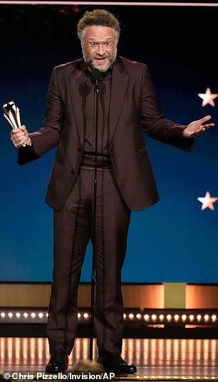 It also earned individual honors for Seth Rogen (pictured) and Ike Barinholtz  in the Best Actor in a Comedy Series and Best Supporting Actor in a Comedy Series categories, respectively