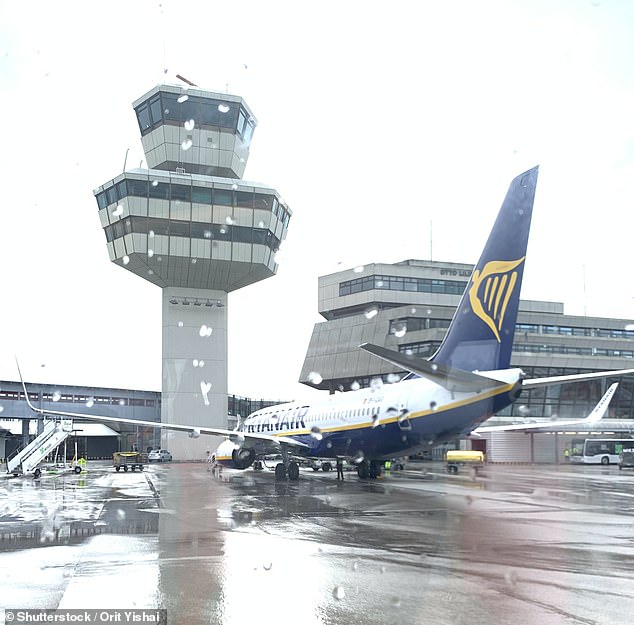 A whopping 24 routes to and from Germany were slashed from the airline's 2025/2026 winter schedule, including flights from Berlin Airport (pictured)