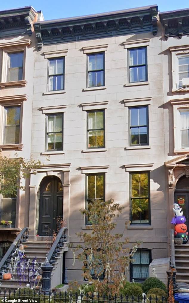 She previously shared a Brownstone townhouse in Brooklyn (pictured) with husband David Harbour but moved out amid their marital problems