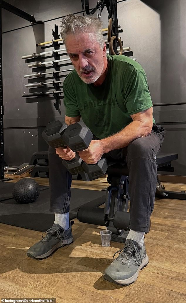 Noth shared a snap of himself in the gym earlier this week, which he captioned: 'F&@k New Years - LET'S GO!'