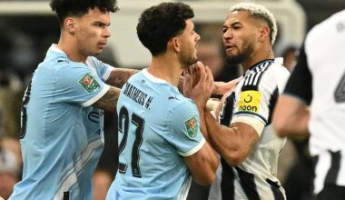 Newcastle vs Manchester City - Carabao Cup semi-final LIVE: Latest score and updates as Antoine Semenyo breaks the deadlock in tense St James' Park contest