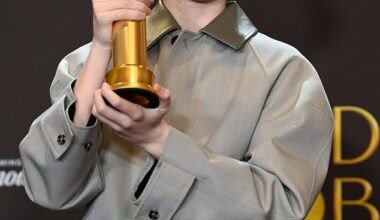 Owen Cooper raises his Golden Globe for his performance in Adolescence last weekend