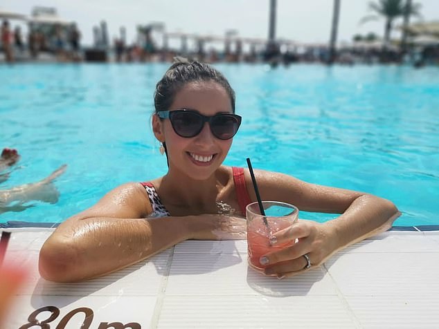 Rachel Duffy in Marbella in 2019... where she was the life and soul of the star-studded Ocean Beach club