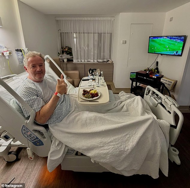 The broadcaster, 60, shared the news of his injury with fans on Instagram on Sunday, posting two pictures; one showing him lying in a hospital bed and another displaying an X-ray of his broken hip
