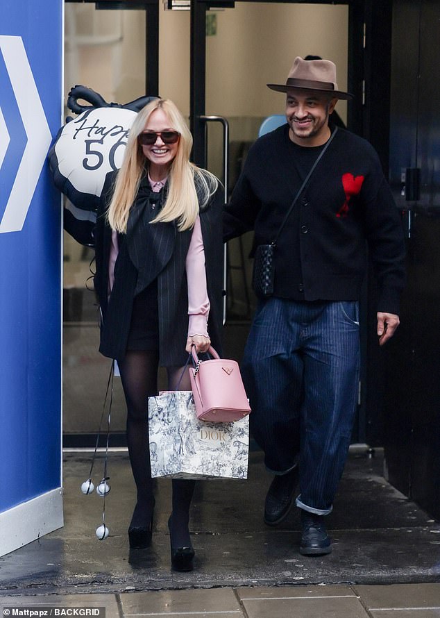 Emma could be seen holding a Dior gift bag, presumably from her bosses and colleagues at Heart FM