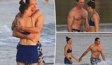 Hugh Jackman and bikini-clad girlfriend Sutton Foster pack on the PDA in Costa Rica
