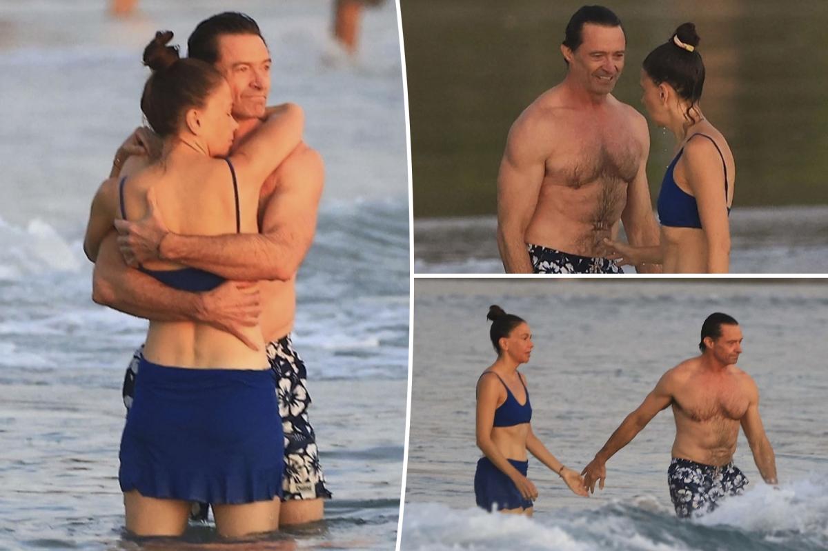 Hugh Jackman and bikini-clad girlfriend Sutton Foster pack on the PDA in Costa Rica