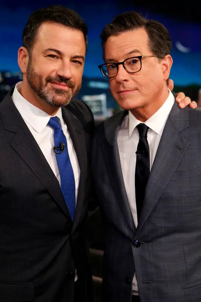 Randy Holmes/Disney General Entertainment Content via Getty Jimmy Kimmel and Stephen Colbert on 'Jimmy Kimmel Live!' on Sept. 14, 2025