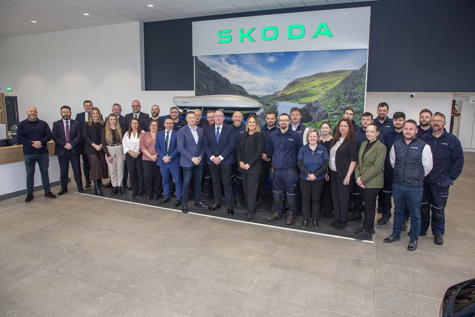 Management and staff members at award winning Trinity Skoda in Wicklow town.