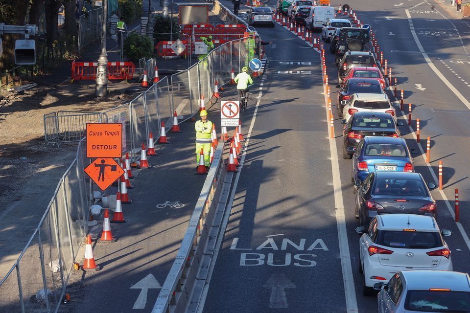 Previous roadworks along the Clontarf corridor during construction of the €70m Clontarf to City Centre cycleway. Photo: Gerry Mooney