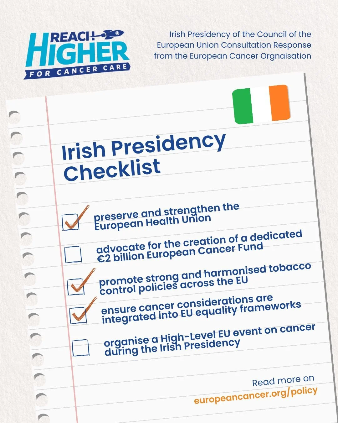 Ireland Prepares for EU Presidency with Focus on Cancer Policy - European Cancer Organisation