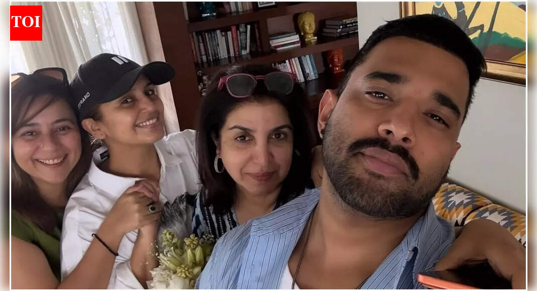 Huma Qureshi drops fun pics from Farah Khan's bash; the filmmaker jokes that the squished cake mirrors life at 61 | Hindi Movie News