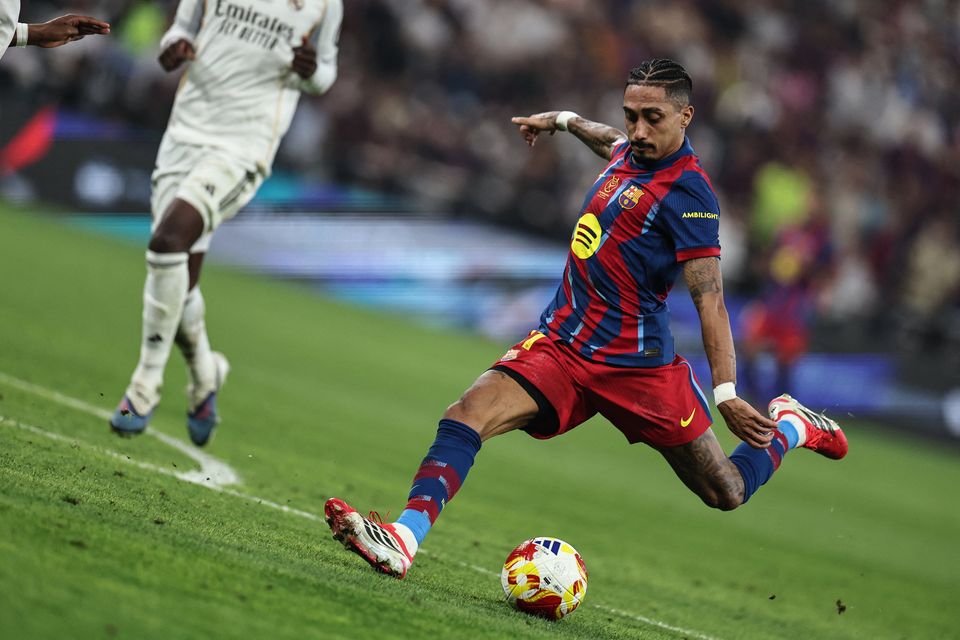 Raphinha scores Barcelona's opening goal 