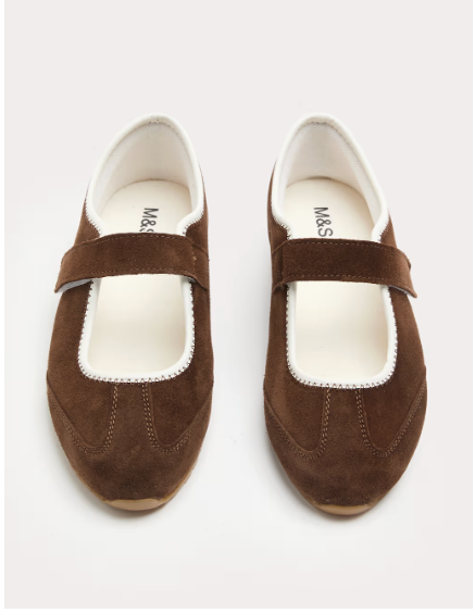 Suede Single Strap Mary Jane Trainers Suede Single Strap Mary Jane Trainers