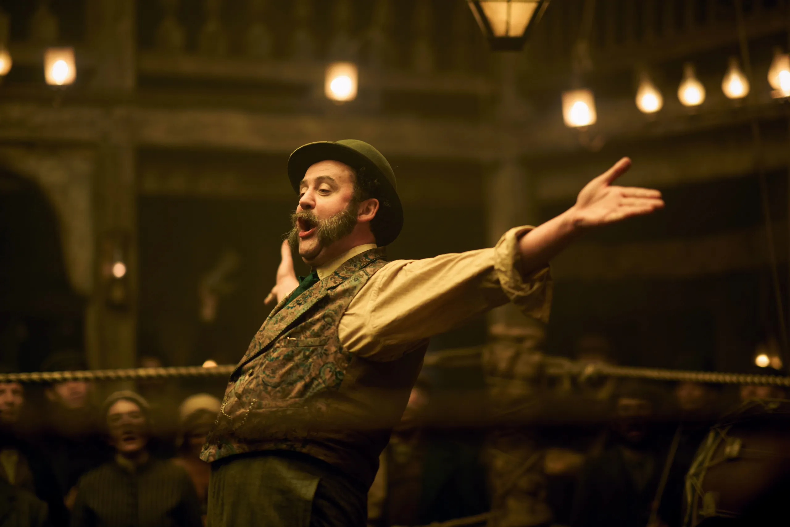 The image shows actor Daniel Mays in a scene from the historical drama series A Thousand Blows. He plays the character William "Punch" Lewis. 