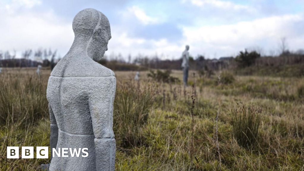 'Creepy' sculptures appear near former Brymbo Steelworks