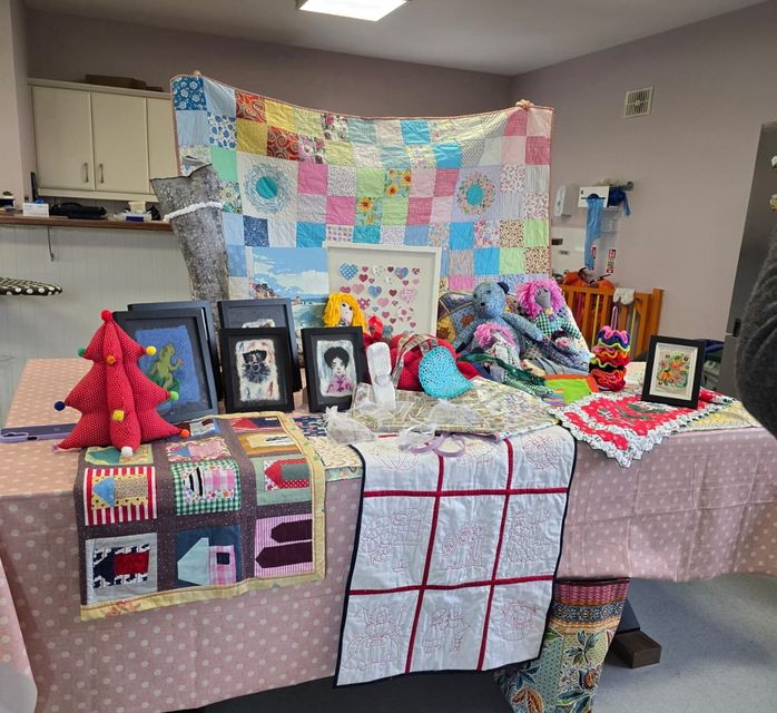 The group hand crafted an array of items to raffle off.