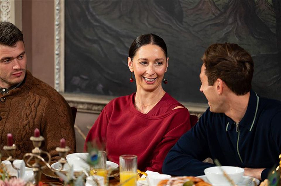 Rachel is one of the traitors who can choose who receives the ceremonial dagger (BBC/Studio Lambert/PA)