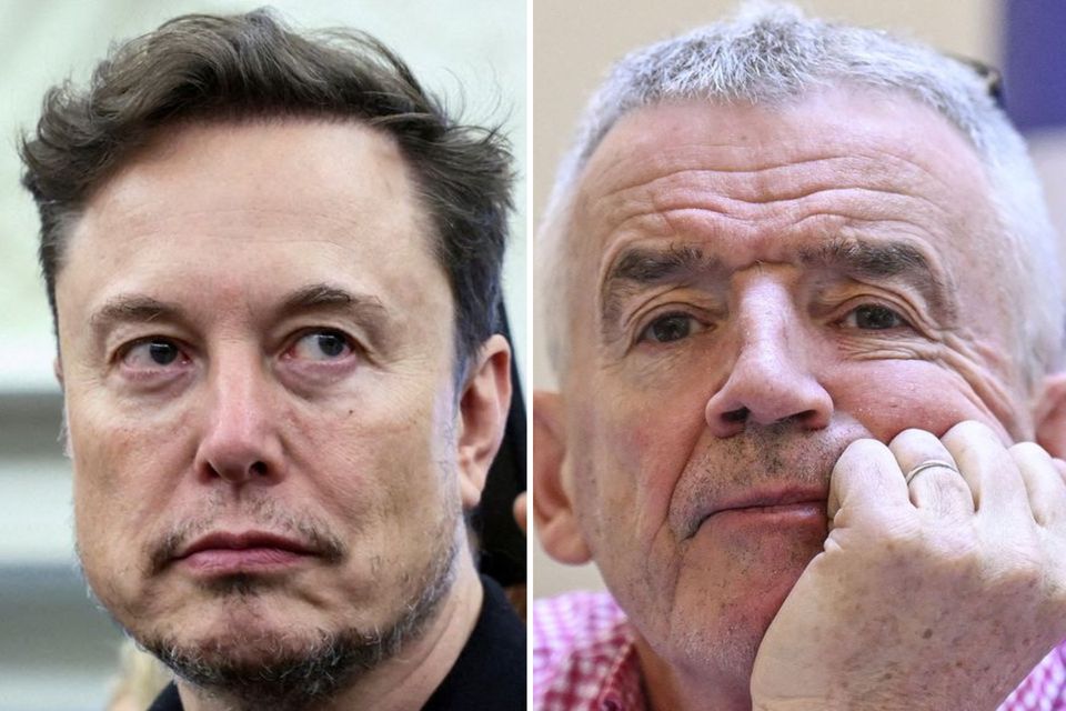Elon Musk (left) and Michael O'Leary (right)