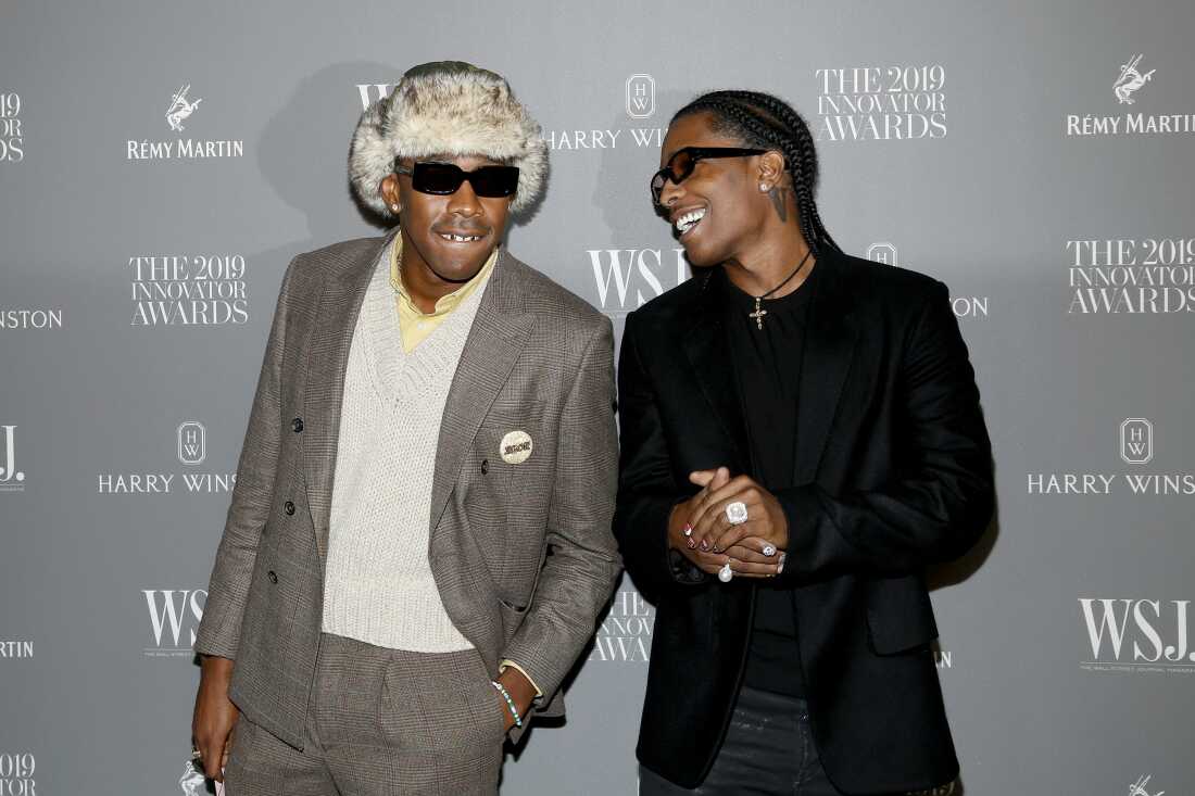 Tyler, The Creator and A$AP Rocky in 2019, attending the WSJ Magazine Innovator Awards in New York City.