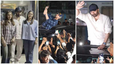 Sunny Deol makes first public appearance with Esha Deol and Ahana Deol after Dharmendra’s passing; surprises fans at Gaiety Galaxy