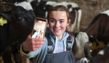 ‘I can go from being covered in cow dung to glam’ – Meet the 23-year-old TikTok star who quit her job to become a full-time dairy farmer