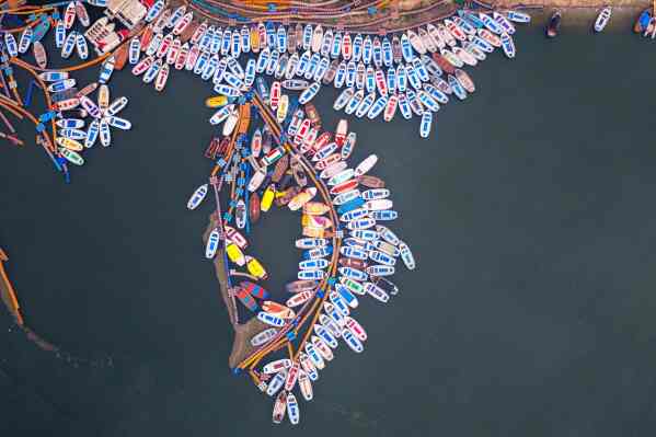 A large gathering of Hindu devotees is seen on Basant Panchami, the day which marks the advent of spring, at the confluence of rivers Ganges and Yamuna during the annual fair of Magh Mela in Prayagraj, India, Friday, Jan. 23, 2026. (AP Photo/Rajesh Kumar Singh, File)