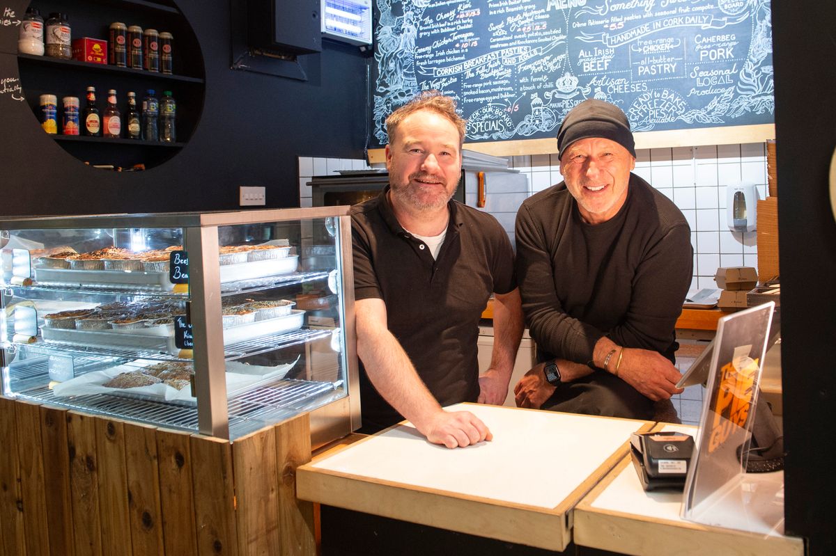 Jamie Kelly and Tim O'Kennedy, owners of The Pie Guys, at their stall in the English Market