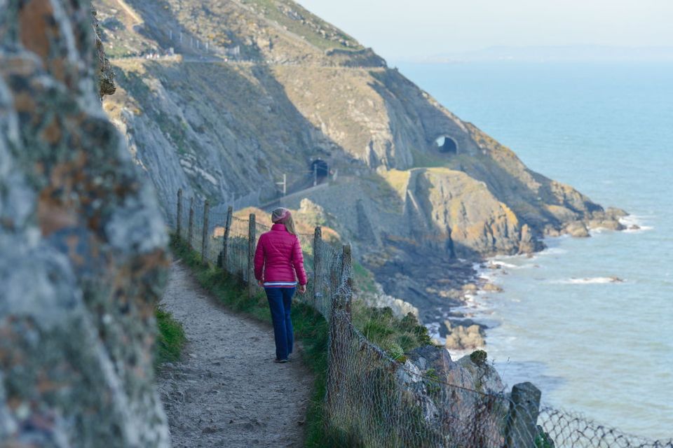 Part of the Bray to Greystones cliff walk is closed as a direct result of climate change. Photo: Getty