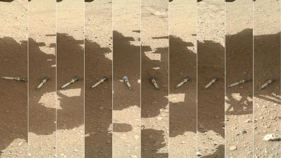 Photomontage of tubes containing Martian samples that NASA plans to bring back to Earth.