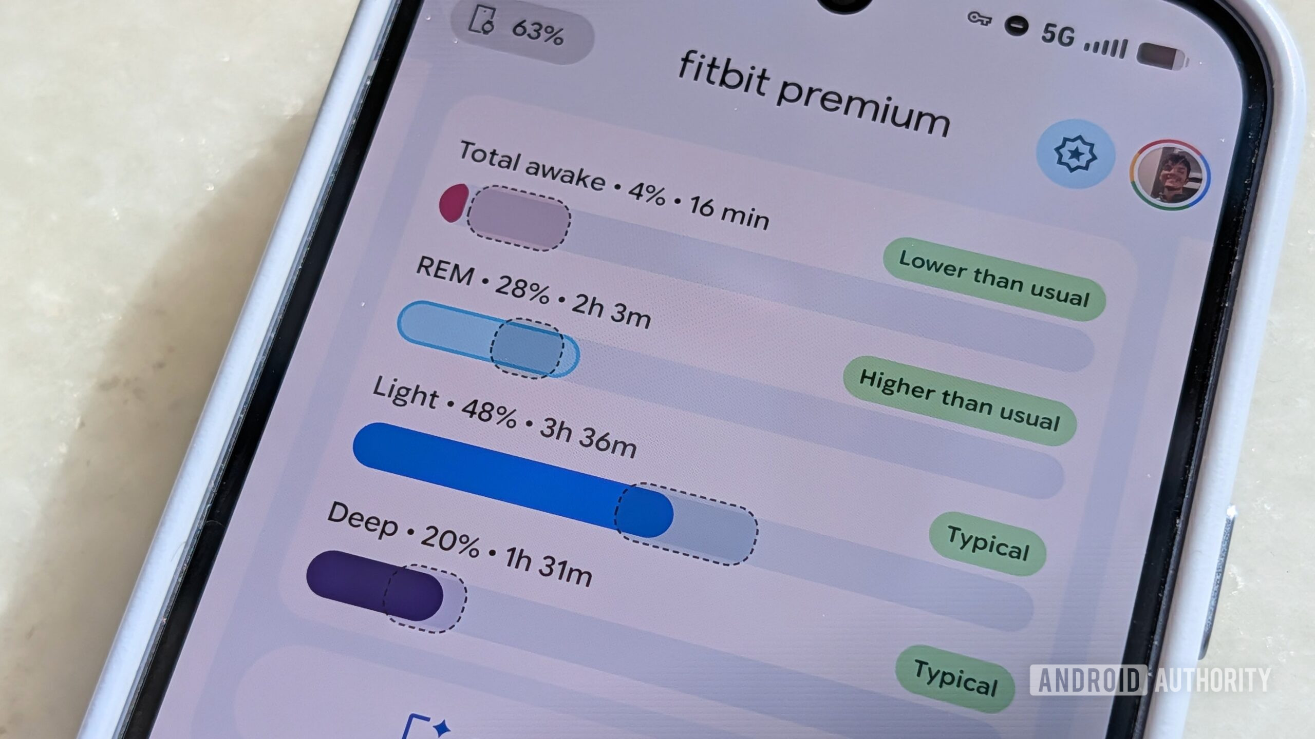 Google Fitbit Detailed Sleep View