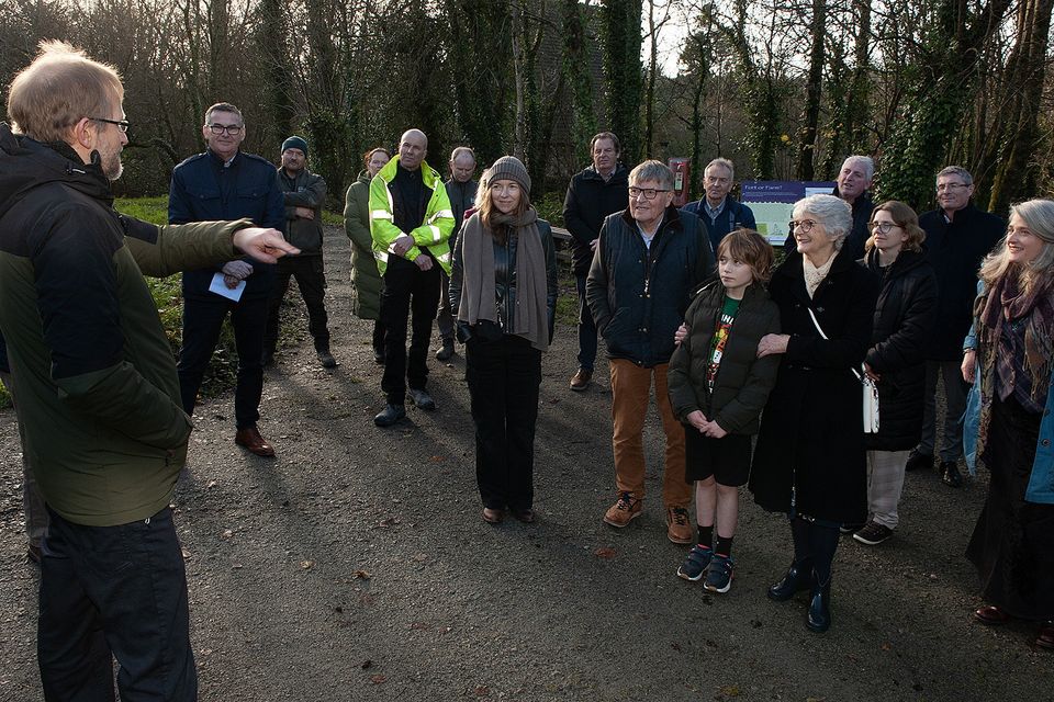 Eoin Murphy speaking at the tree planting memorial for the late Arthur J. Murphy ceremony at the Ringfort entrance in the Irish National Heritage Park on Friday. Pic: Jim Campbell