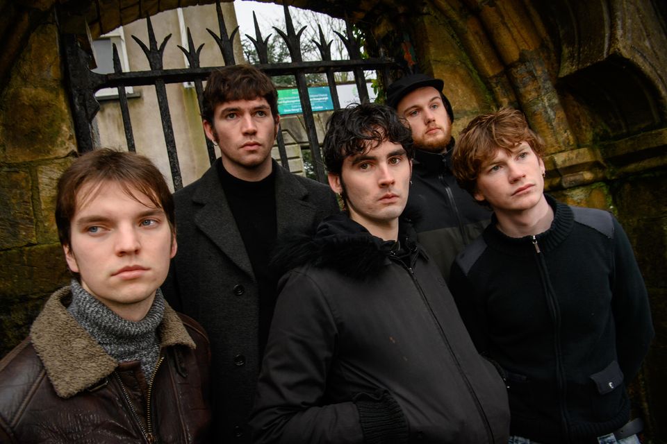 Cardinals at Saint Fin Barre's Cathedral, Cork city. From left, Oskar Gudinovic, Finn Manning, Euan Manning, Darragh Manning, Aaron Hurley. Photo: Daragh Mc Sweeney/Provision